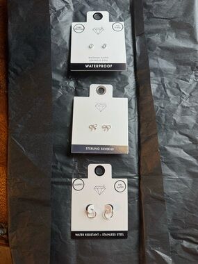 Sterling Silver Kids Bow Stud Earrings - Silver